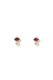 Pie Garnet Studs with Diamonds
