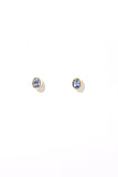 Sapphire Bezel Oval Studs