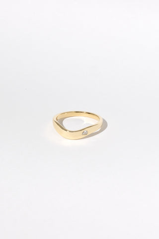 Wave pear ring