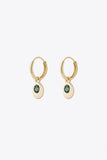 Teal Sapphire Oval Hoop Earrings