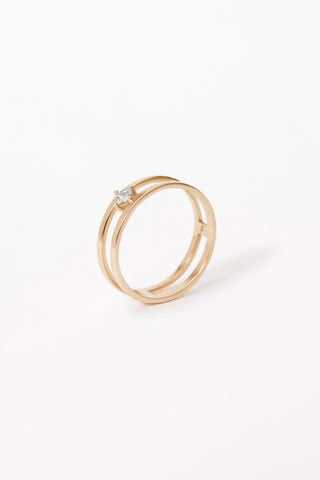 Midi Double Band with Carre Diamond