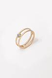 Double Band ring with Carre Diamond
